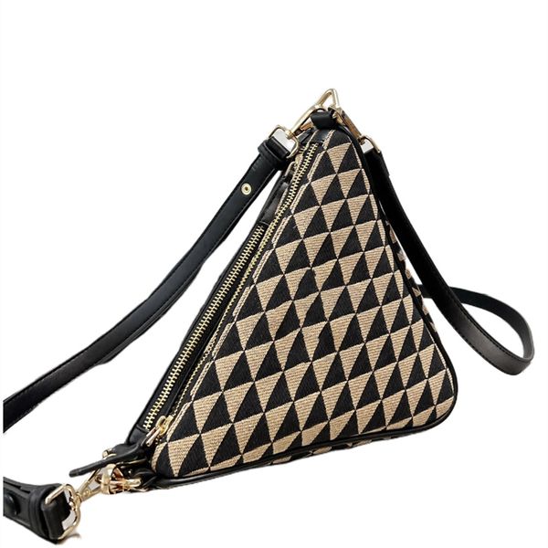 

2in1 luxury triangle shape crossbody bag ladies evening bags ins chest handbags for women lattice plaid shoulder bag fashion classic waist h