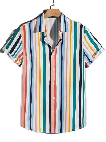 

men colorful vertical striped shirt k5lk#, White;black