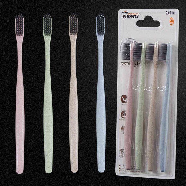 

toothbrush toothbrush environment friendly wheat straw soft and slender pointed bincn charcoal bristles 4 0312