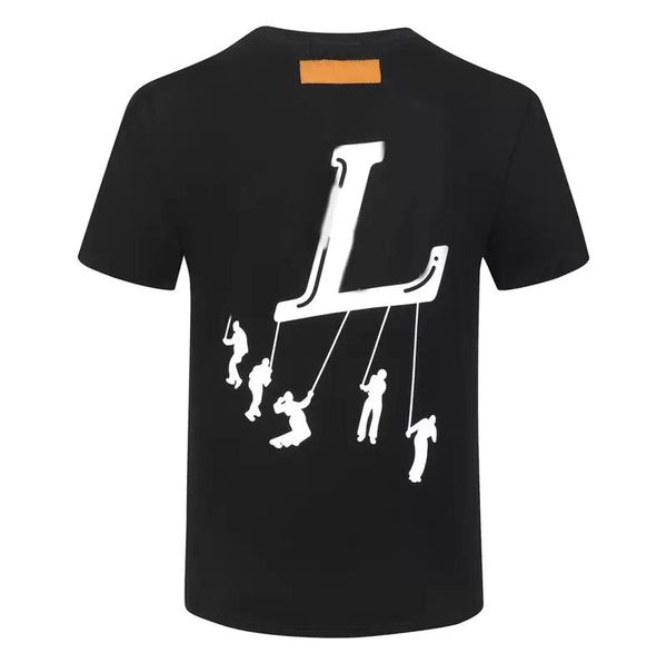 

2023 designer fashion men's t-shirts spring and summer new fashion brand high-end cotton printed short-sleeved round neck stitching t-s, White;black