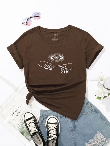 

gesture & eye print tee c9dy#, White