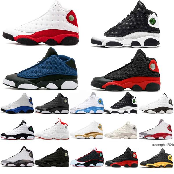 

reverse bred basketball shoes 13 13s playground court purple lucky green flint jumpman mens women starfish trainers retro outdoor sneakers, Black
