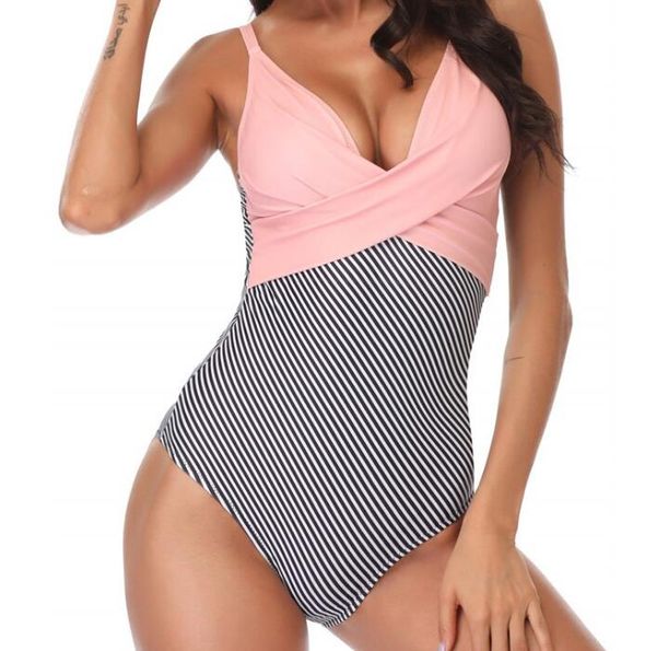 stampa 2024 Costume intero sexy abbinato a colori slim Bikini set leopardo yakuda negozio online locale Dropshipping Accettato costume intero costume intero nastro diagonale