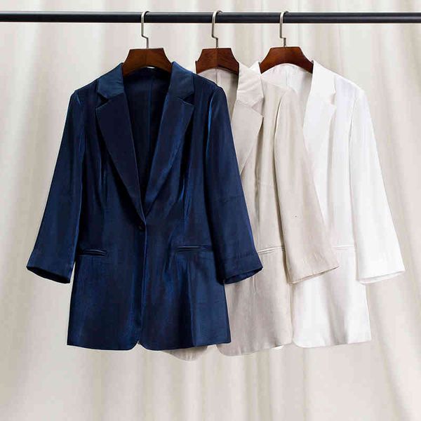 

women's suits blazers acetate blue suit coat women's summer thin korean loose british style medium sleeve net red small foreign, White;black