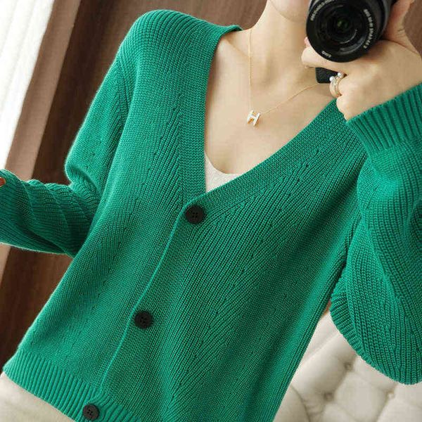 

women's sweaters cotton knitted cardigan women's v-neck loose short jacket 2022 spring autumn new long-sleeved temperament sweater, White;black