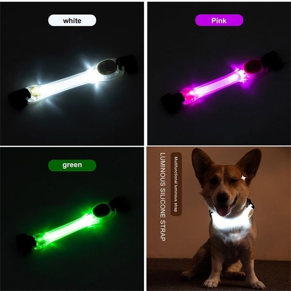 LED-Hundehalsband, bunt, leuchtende Riemen, Warnlicht, geeignet für Nachtsicherheit, Laufen, Traktionsseil, Halsband für Hundezubehör 220610