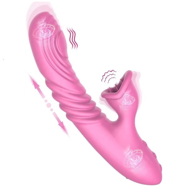 Erwachsene Massagegerät Sanica 2022 Neues, wiederaufladbares USB-Teleskop, Heizung, Lecken, 3-in-1-Kaninchen-Vibrator-Spielzeug