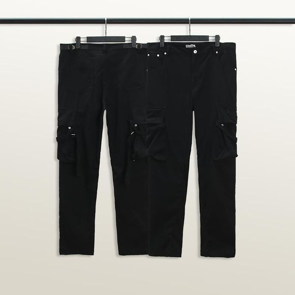 

high street style pants pockets overalls men straight oversize casual trousers baggy black couple cargo, Black;brown