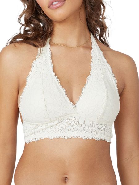 

luvlette sunny lace padded halter bralette o8nu#, Black;red