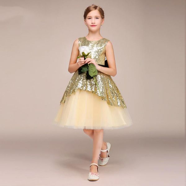 

girl's dresses children's evening dress princess party, Red;yellow