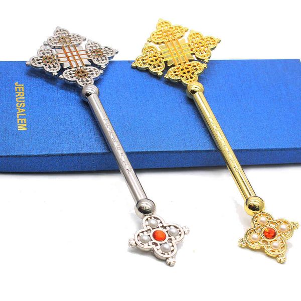 

religious prayer ceremony supplies hold the cross (gold, silver)