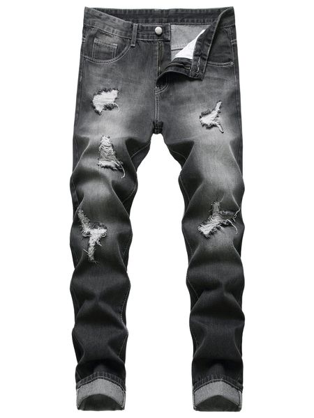 

men slant pocket ripped jeans r4xf#, Blue