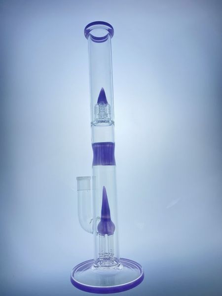 Shisha Glass Bong American Purpur 16 Zoll 18 mm Gelenksrauchrohröl -Öl Rigs