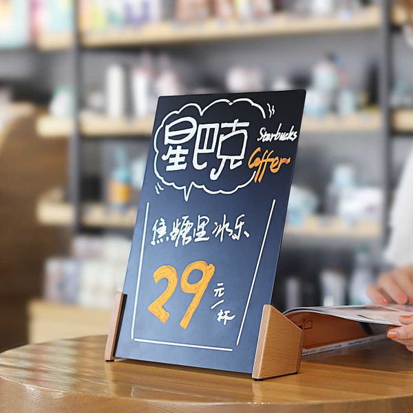 

magnetic black handwritten board a4 with a pen sign holder for bar restaurant display