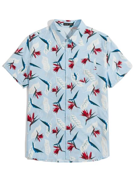 

men floral print shirt q1tq#, White;black