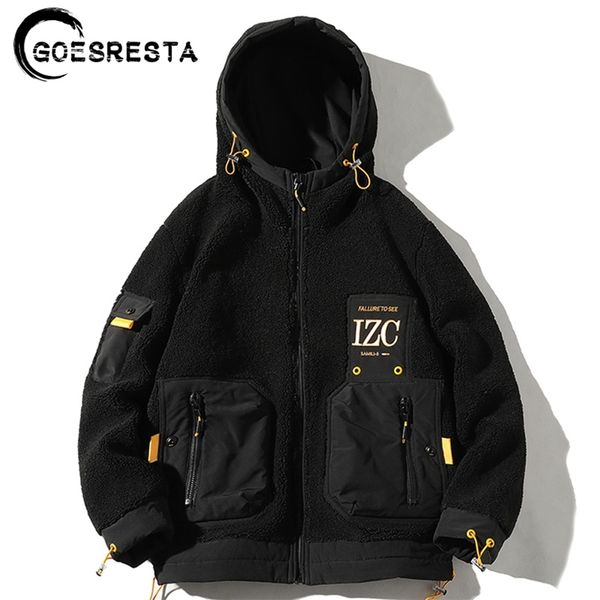 

goesresta men's fashion brand thick street wild autumn and winter loose warm jacket men 201128, Black;brown