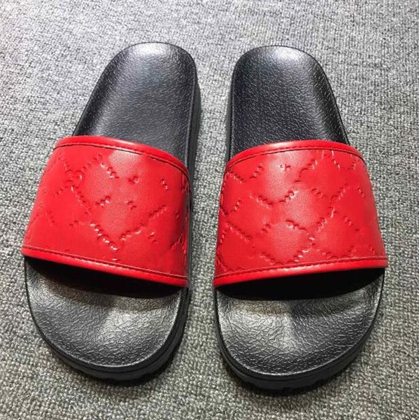 

designer male slippers embossed letter waterfront mules summer vibrant pool colors waterproof women men beach slides with box, Black