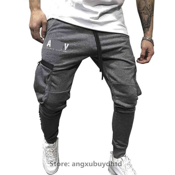 

luxury fashion brand av men's casual pants loose large straight multi-pack sports pant with calf multifunctional sweat-absorbing sports, Black