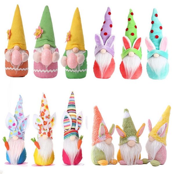 Bunny Gnome handgefertigte Schwedishtomte Rabbit Plüschspielzeug Puppe Ornamente Frühling Geschenke Urlaub Home Party Kinder Ostern Geschenke Sxjun21