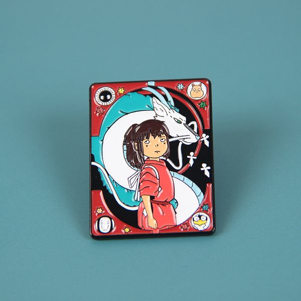 

spirited away white dragon tarot brooch anime badge god hidden girl pin anime accessories, Blue