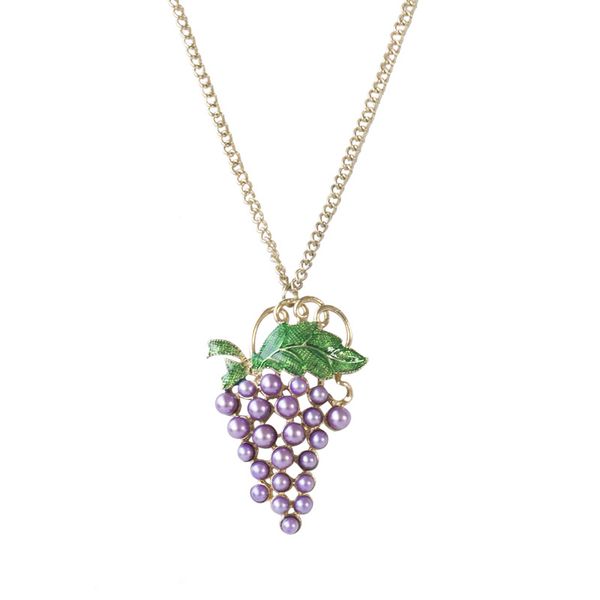 

fashion temperament grapes model necklace set with simple imitation pearl joker trend long necklace sweater chain accessories, Silver