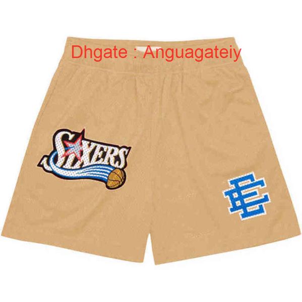 

ee mens fashion brand casual mesh short luxury eric emanuel shorts designers new york city skyline gym running loose fitness beach jogging w, White;black