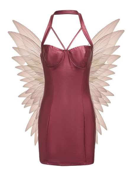 

solid halter bodycon dress 96ex#, Black;gray