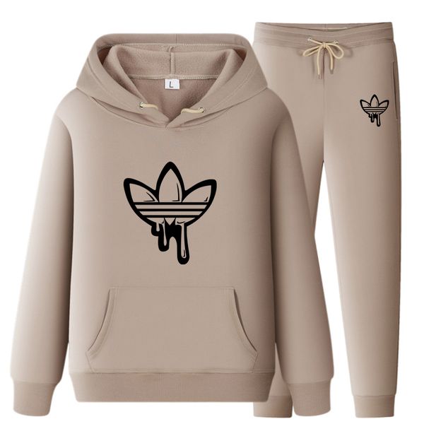 

2022 new brand tracksuit arrival men/women sport wear hoodie&sweatpants solid color hooded long sleeve jogging suit couple, Gray