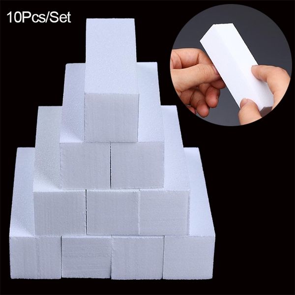 

10pcs white file block polisher sanding er polishing blocks manicure tools nail art accessories 220707