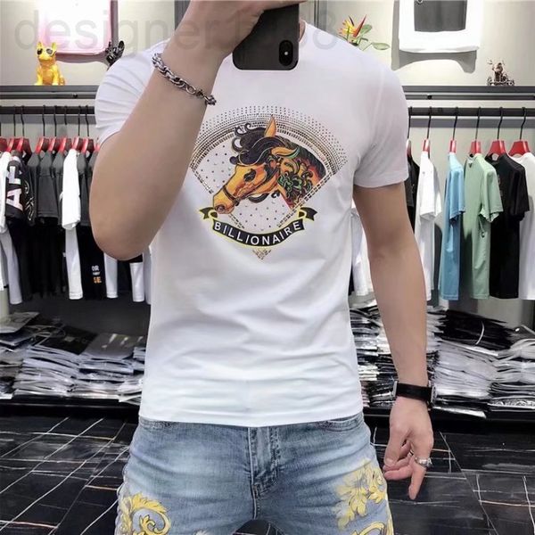 

men's t-shirts designer summer new pure cotton short sleeve t-shirt men's casual diamond letter printing fashion brand slim bottom, White;black