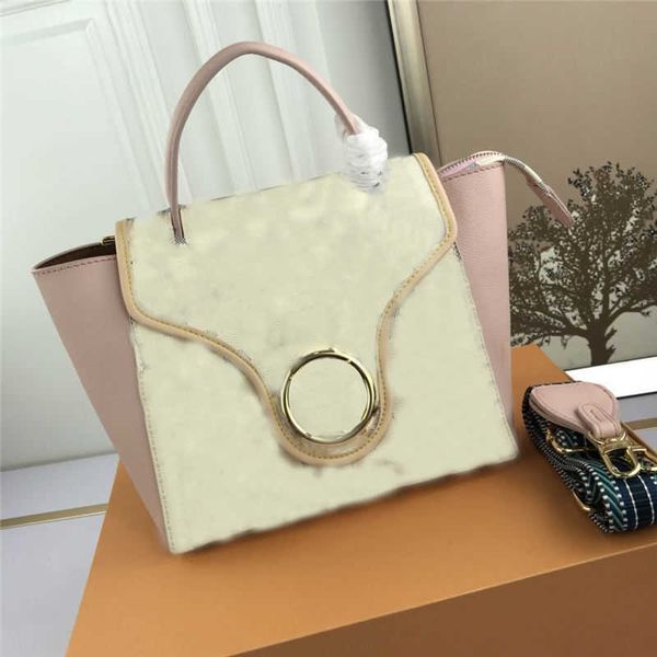 

2022 womens hand shoulder bag fashion shopping bags apricot authentic genuine leather size: 24*22*13 v-06