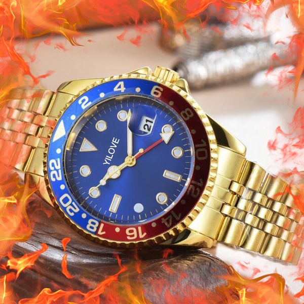 

gold warrior men's classic watch 40mm quartz movement calendar clock president's day date sapphire luminous factory wholesale wris, Slivery;brown