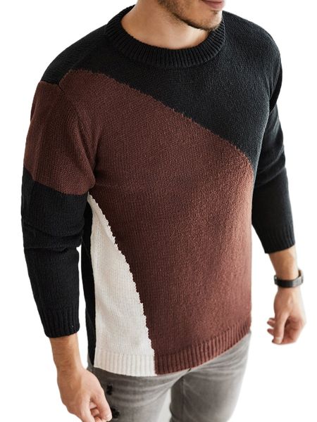 

men cut and sew sweater k11m#, White;black