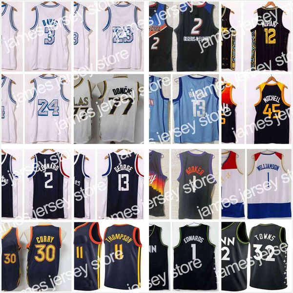 

basketball jerseys ncaa 2021 city kawhi anthony leonard davis paul stephen george harden curry zion doncic williamson thompson edwards baske, Black;red