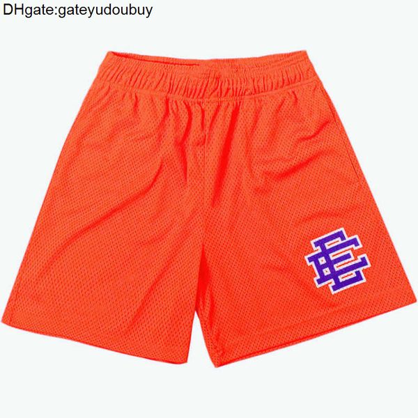 

male eric emanuel ee basic shorts orange hip hop casual running fitness breathable quick dry summer gyms workout men mesh mens shorts, White;black
