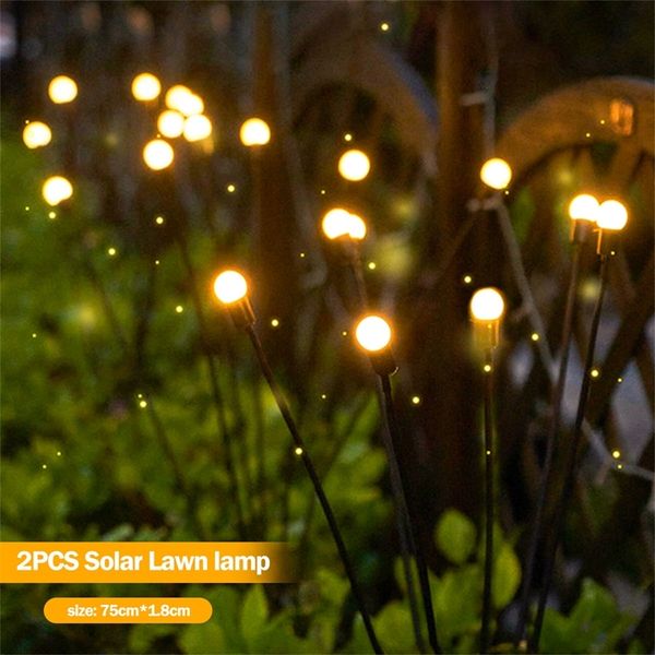 2/4pcs Солнечный светодиодный свет открытый садовый ландшафт Firework Firefly S Decor 220429