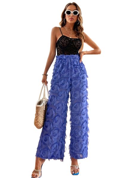 

high waist fuzzy wide leg pants j4wa#, Black;white