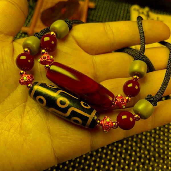 Kolye Kolyeleri Retro Tibet Dzi Dokuz Göz Boncukları Karneli Oniks Charm Buda Dua Agat Stone Chokers Kadınlar İçin Hediye Reikipend