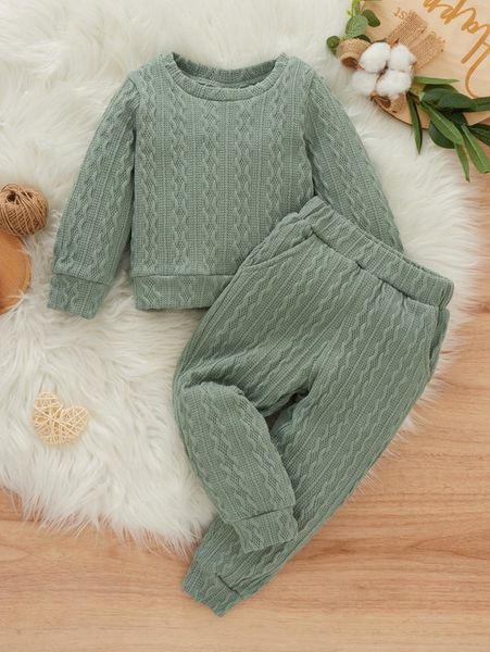 

little girl's plain round neck sweatshirt and panties she, White