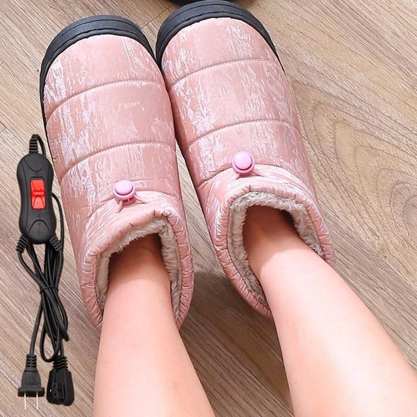 Teppiche Winter USB Plug-in Elektrische Heizung Schuhe Fuß Heizung Plüsch Warme Hausschuhe Füße Beheizt Hause Paar Schuhe Teppiche