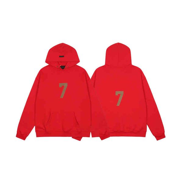 

men's hoodies & sweatshirts autumn and winter high street fashion br red plush sweater fog season 7 flocking letters men's women&#, Black