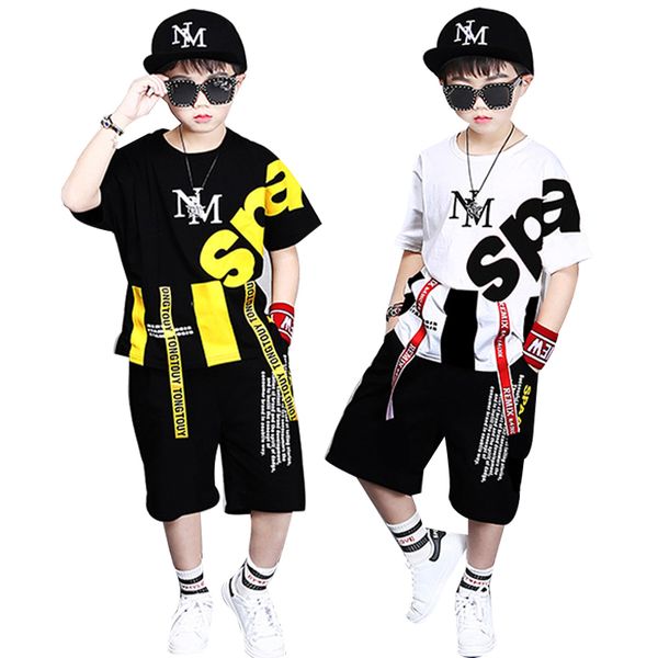 tute per bambini 4 12Y Abbigliamento per ragazzi Enfant tshirt harem pantalone Fashion Boy Abbigliamento Cool Kids Hip Hop Tuta sportiva 220715