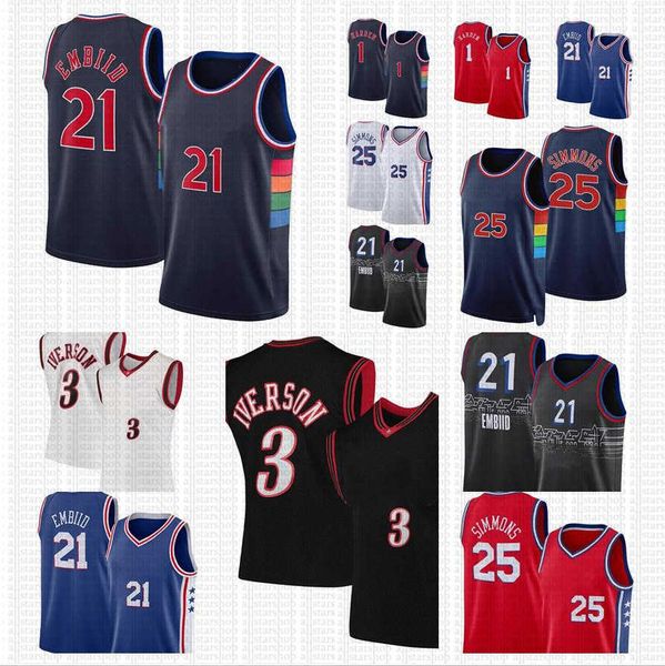 

custom 75th anniversary jersey joel 21 embiid james 1 harden 0 tyrese maxey ben 25 simmons city jerseys 18 shake milton 12 tobias harris, Black;red
