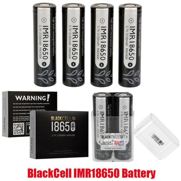 

original blackcell imr 18650 battery 3100mah 3000mah 3500mah 40a 3.7v high drain rechargeable flat vape box mod lithium batteries authentic