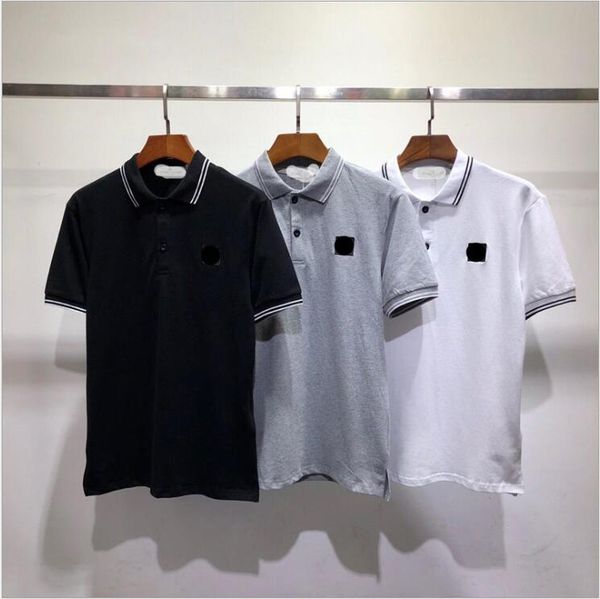 

2021 polos toney summer cp shorts island collar male polo stones shirt men short sleeve slim fit t shirt, White;black