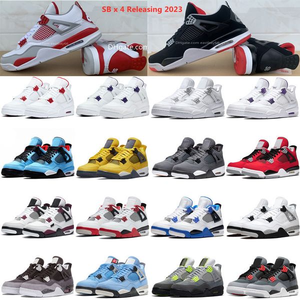 

jumpman 4 4s basketball shoes sb x 4 releasing in 2023 guava ice oreo sail noir metallic purple black cat bred shimmer cactus jack men women