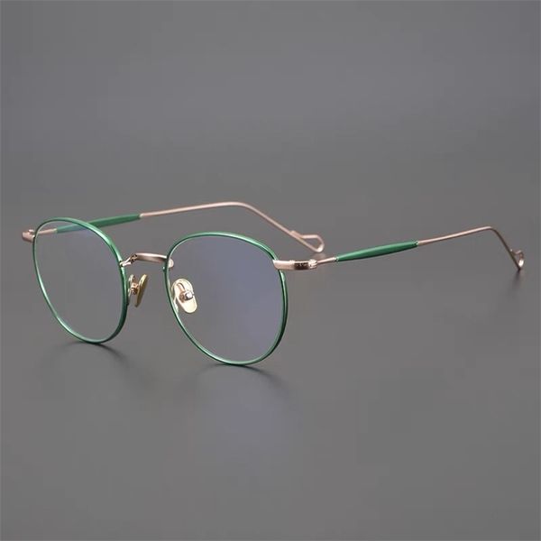 

50% off factory outlet sale glasses men's and women's round frame ultra light pure titanium myopia lens literary and artistic mode, White;black