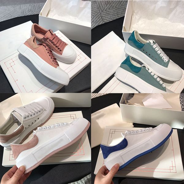 Designer-Marken-Damen-Freizeitschuhe, schwarzer Samtschwanz, dreifach weiß, reflektierende Herren- und Damen-Schuhe mit dickem Boden, puderhellblaue Regenbogen-Schnürsenkel, spezielle Turnschuhe