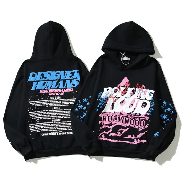 

foam sweatshirt hoodie men women letter print hooded oversize sweatshirts pullovers, Black