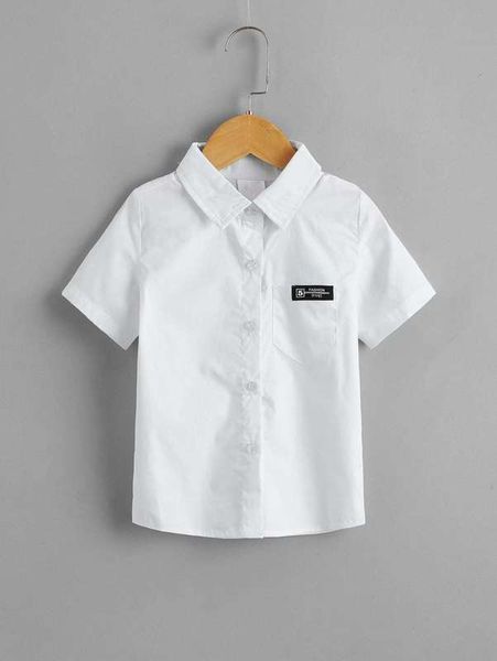 

toddler girls patched blouse she, White;black